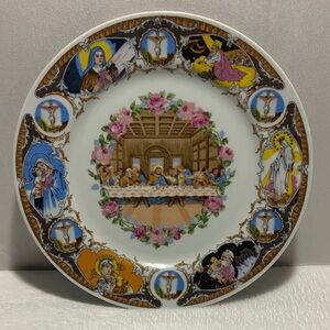 The Last Supper and the life of Jesus ceramic plate vintage